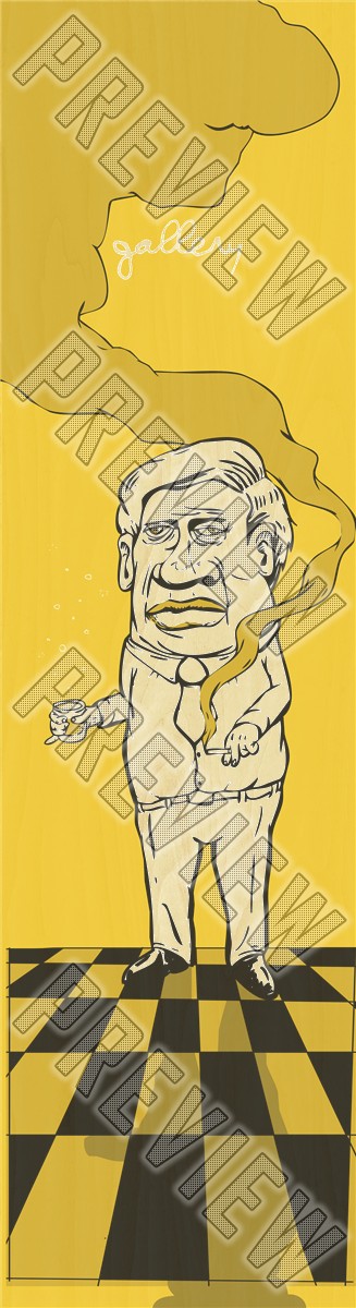 Lizard Man (yellow/nat) 7-3/4 Skateboard Deck 