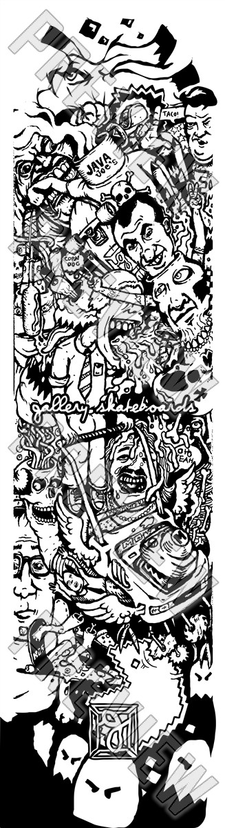 Java Joes (black/white) 7-3/4 Skateboard Deck 
