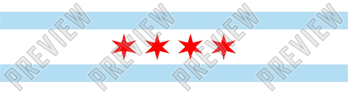 Chicago Flag 7-3/4 All-Around Deck  7-3/4 Skateboard Deck 
