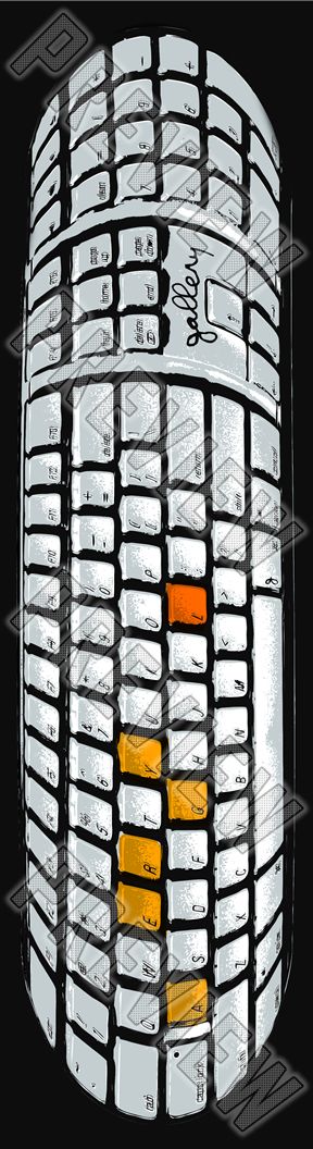 keyboard 7-3/4 Skateboard Deck 