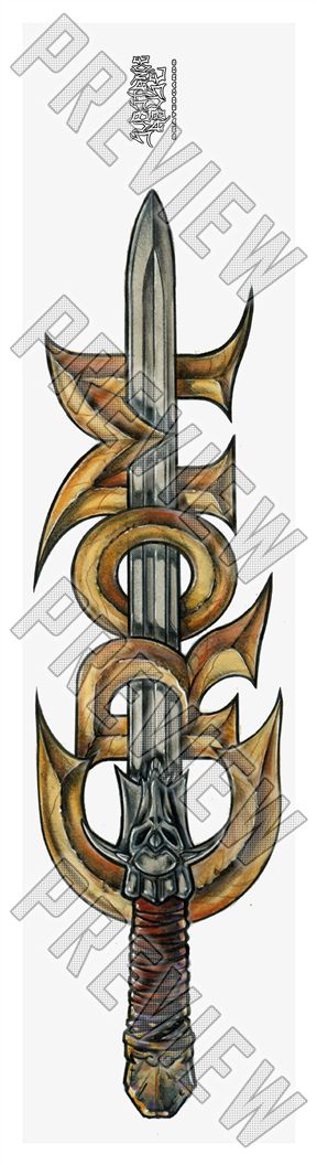 7-3/4 'SWORD OF CROM' Deck  7-3/4 Skateboard Deck 