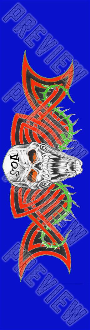 Tribal skull blue 7-3/4 Skateboard Deck 