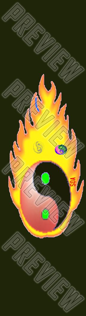 Flaming Ying Yang Black 7-3/4 Skateboard Deck 