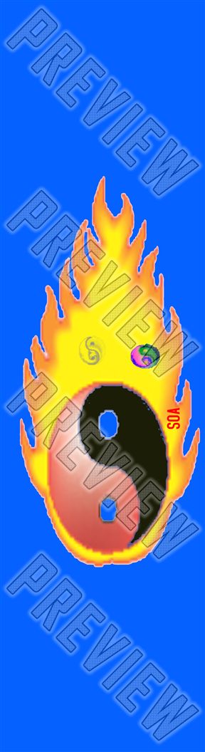 Flaming Ying Yang Blue 7-3/4 Skateboard Deck 