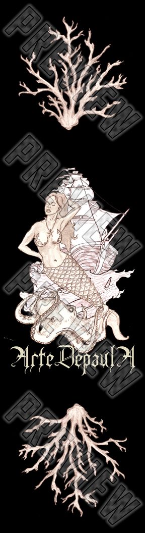 Black Coral Siren Skateboard Deck 7-7/8 Skateboard Deck