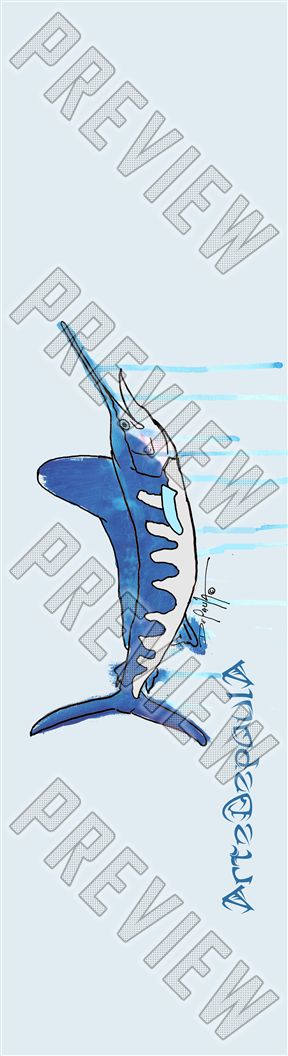 White Marlin Skateboard Deck 7-7/8 Skateboard Deck