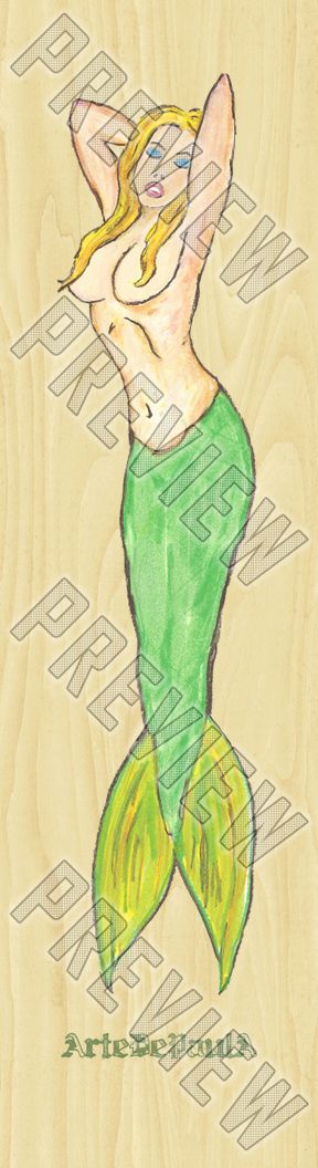 The Mermaid Tattoo 7-7/8 Skateboard Deck 7-7/8 Skateboard Deck
