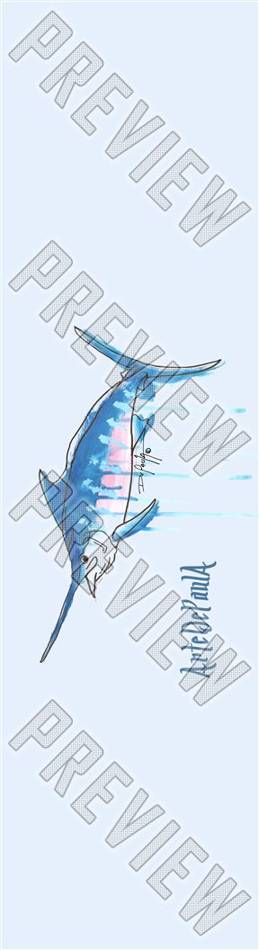 Blue Marlin Mini/Kid Skateboard Deck 7-1/4 Mini/Kid Skateboard
