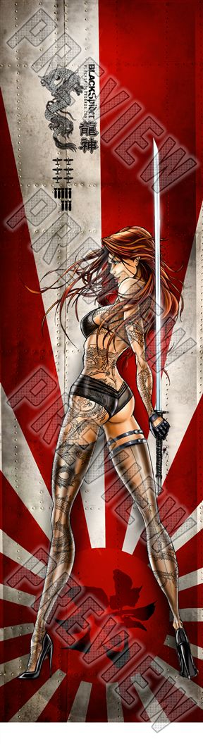 Warrior Samurai Girl 7-1/2 Skateboard Deck