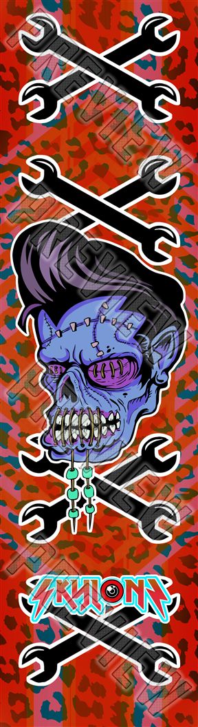 Greasy Skull Red 7-3/4 Skateboard Deck 