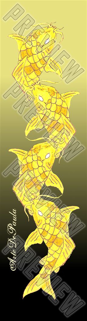 Yellow Koi 8 Inch Park Deck 8 Inch Skateboard Deck