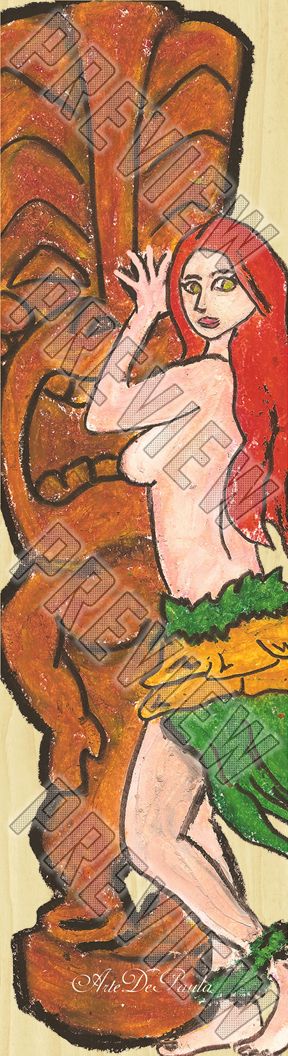 Hula Girl Tiki Old School Shape Old School Shape