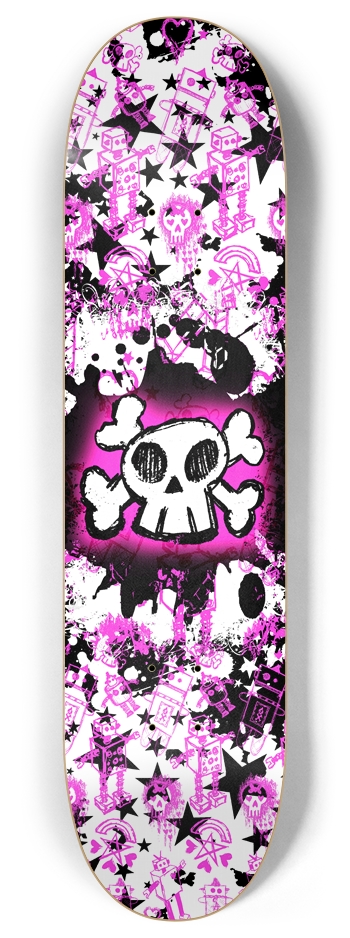 Cartoon Skull 8 Inch Skateboard Deck