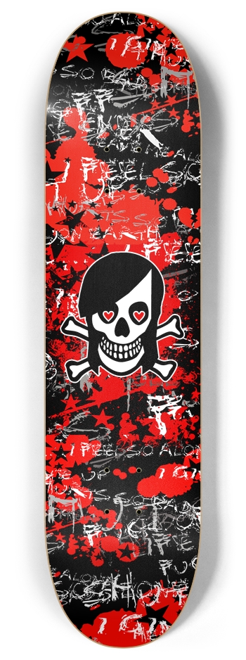 massa een miljard moed Emo Girl Skull 8 Inch Skateboard Deck 8 Inch Skateboard Deck by Roseanne  Jones Skateboard Shop