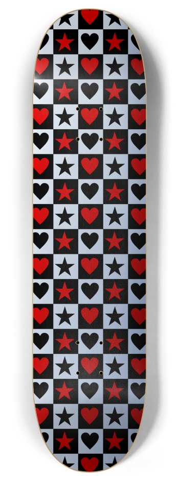 Silver Stars & Skulls 8 Inch Skateboard Deck