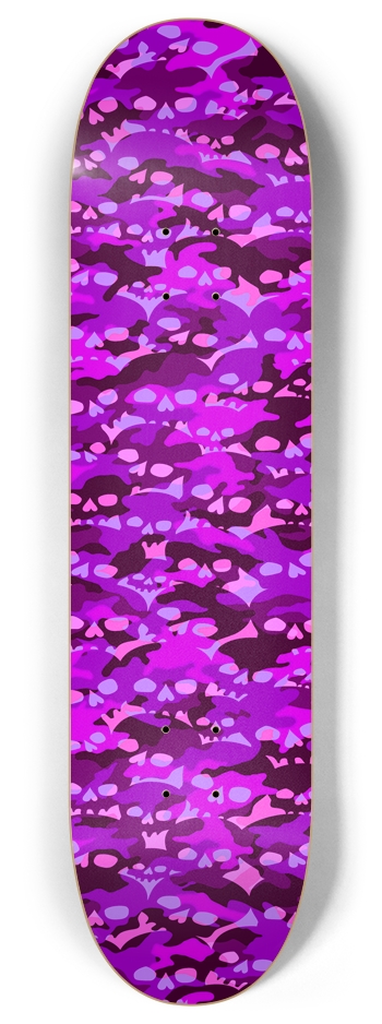 Pink Skull Camo 8 Inch Skateboard Deck