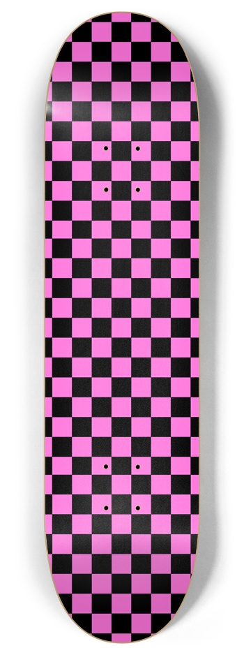 Pink Checker 8 Inch Skateboard Deck