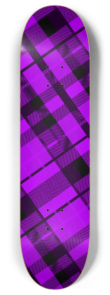 Purple Plaid 8 Inch Skateboard Deck