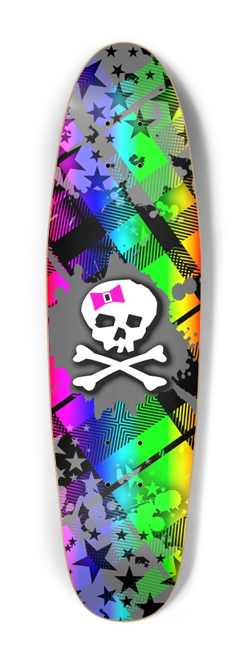 Rainbow Plaid Skull Cruiser Shape