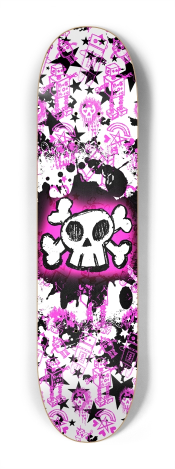 Cartoon Skull 7-1/4 Mini/Kid Skateboard
