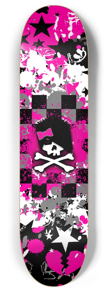 Land landelijk Haalbaarheid Emo Scene Girl Skull 8 Inch Skateboard Deck 8 Inch Skateboard Deck by  Roseanne Jones Skateboard Shop