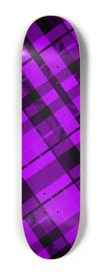 Purple Plaid 7-1/4 Mini/Kid Skateboard