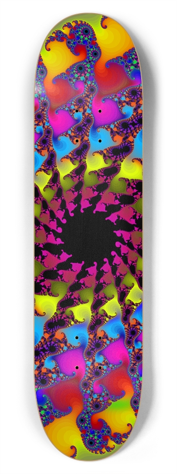 Psychedelic Fractal Vortex: 7-3/4 Deck  7-3/4 Skateboard Deck 