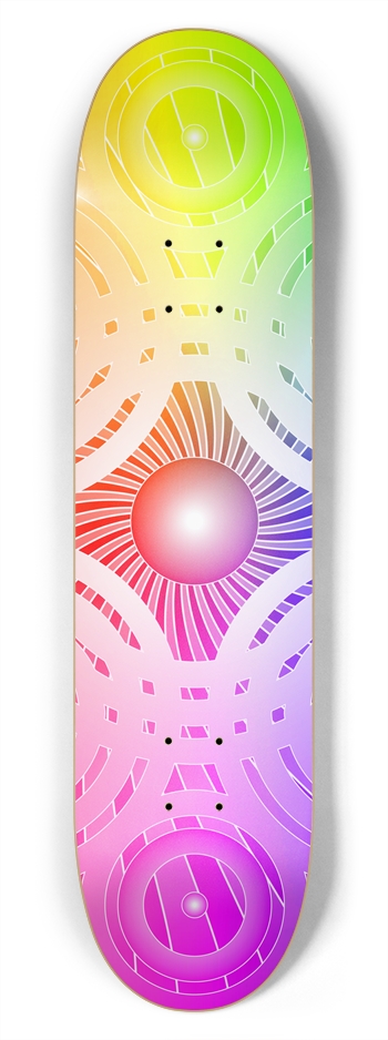 Abstract / Psychedelic Circles: 7-3/4 Skateboard  