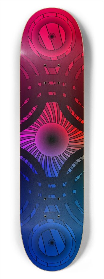 Abstract / Psychedelic Circles: 7-3/4 Skateboard  