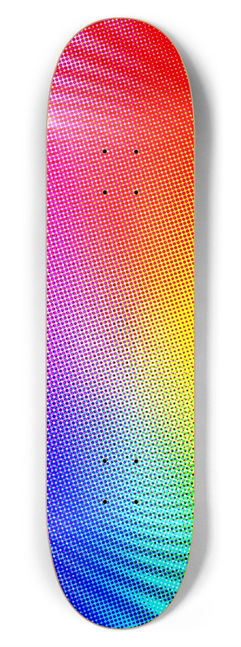 Color Halftone Dots: 7-3/4 Skateboard  Deck 