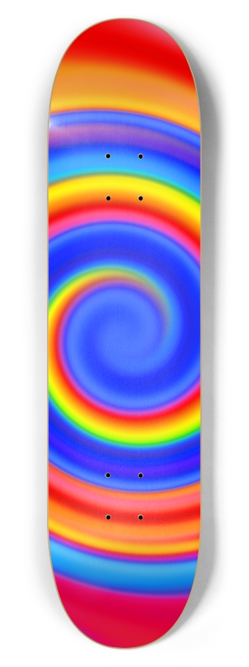 Abstract / Psychedelic Color Swirl: 7-3/4 Deck 