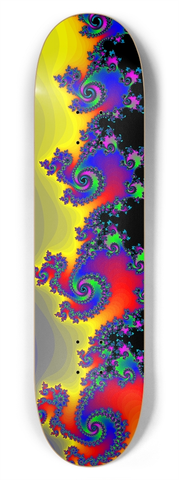 Psychedelic Fractal Spirals: 7-3/4 Deck  7-3/4 Skateboard Deck 