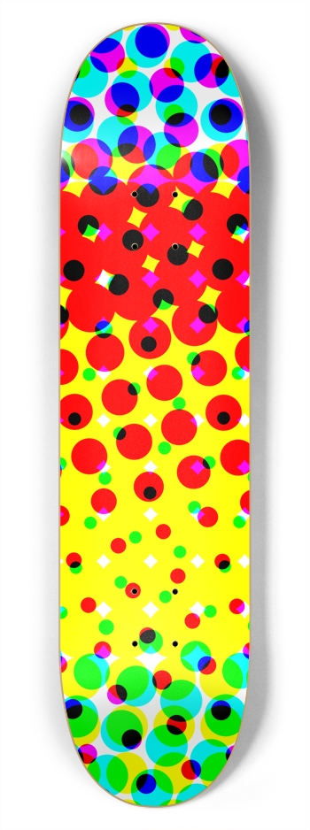 Color Halftone Dots: 7-3/4 Skateboard  Deck 