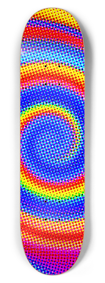 Color Halftone Dots Swirl: 7-3/4 Skateboard  Deck 