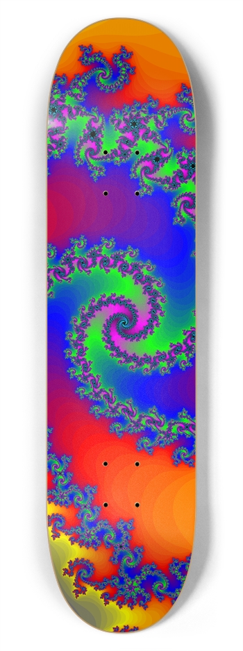 Fractal Spirals: 7-3/4 Skateboard  Deck 