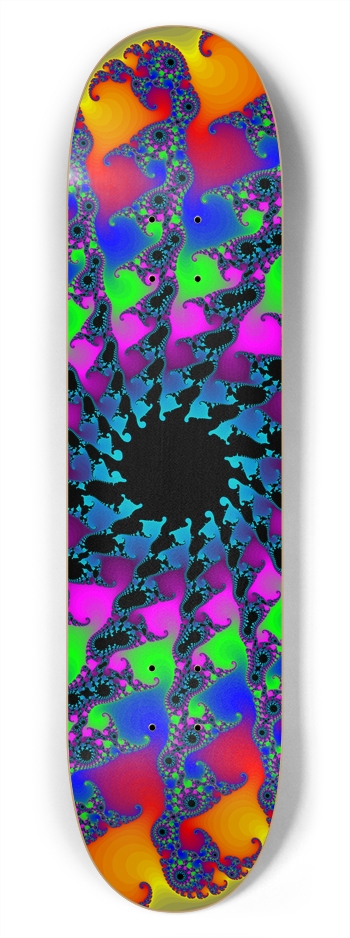 Psychedelic Fractal Vortex: 7-3/4 Deck  7-3/4 Skateboard Deck 