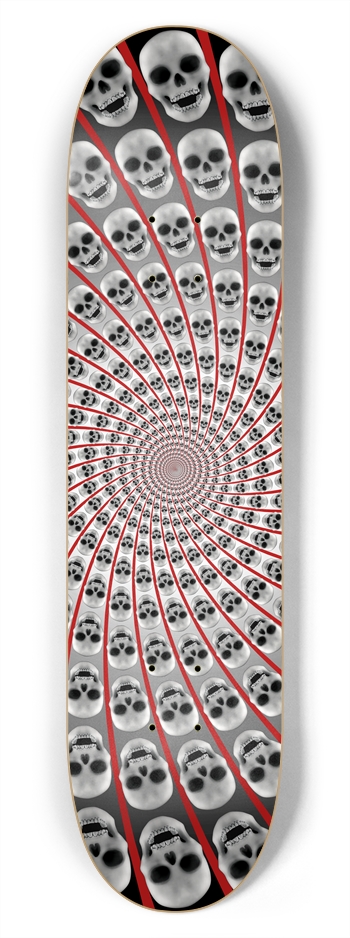 Skull Spiral / Vortex: 7-3/4 Skateboard  Deck 