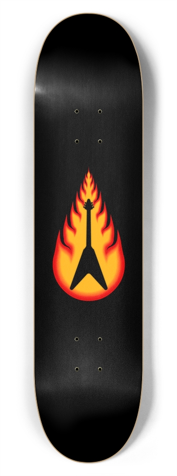 Guitar in Flames: 7-3/4 Skateboard  Deck 