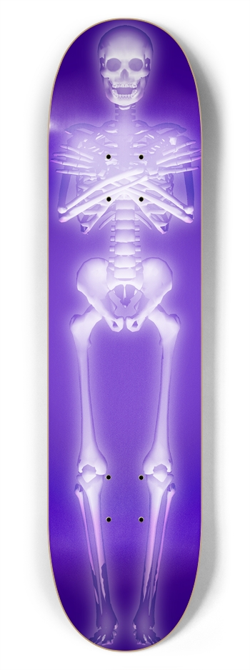 Glowing Skeleton: 7-3/4 Skateboard  Deck 