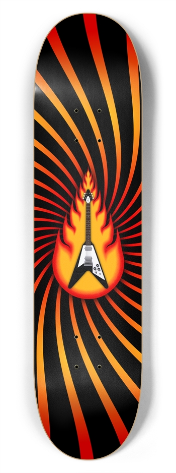 Guitar on Fire: 7-3/4 Skateboard  Deck 