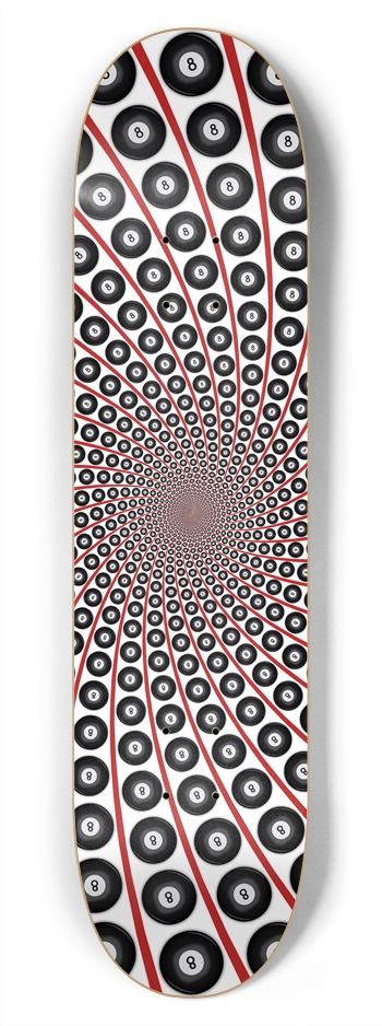 Eight-Ball Spiral: 7-3/4 Skateboard  Deck  7-3/4 Skateboard Deck 