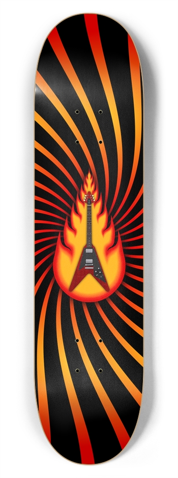 Guitar in Flames: 7-3/4 Skateboard  Deck 