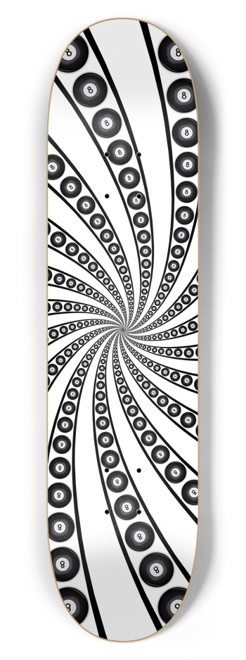 Eight-Ball Spiral: 7-3/4 Skateboard  Deck  7-3/4 Skateboard Deck 