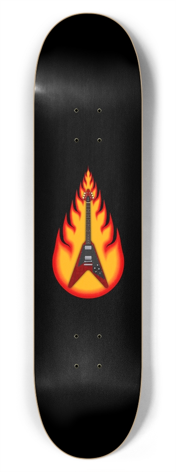 Guitar on Fire: 7-3/4 Skateboard  Deck 