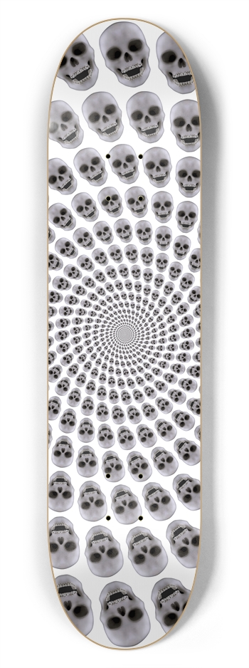 Skull Spiral / Vortex: 7-3/4 Skateboard  Deck 