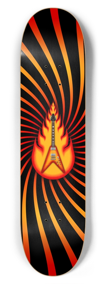 Guitar on Fire: 7-3/4 Skateboard  Deck 