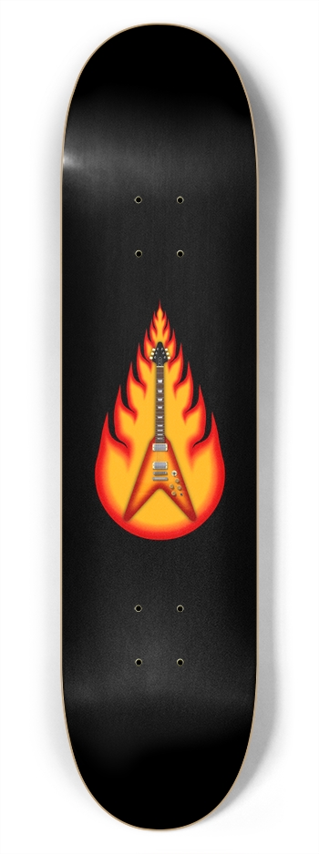 Guitar in Flames: 7-3/4 Skateboard  Deck 