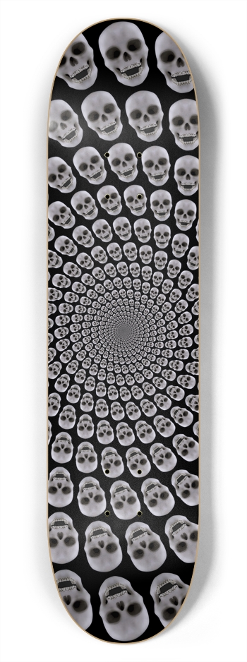 Skull Spiral / Vortex: 7-3/4 Skateboard  Deck 