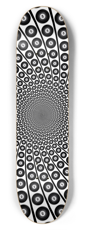 Eight-Ball Spiral: 7-3/4 Skateboard  Deck 