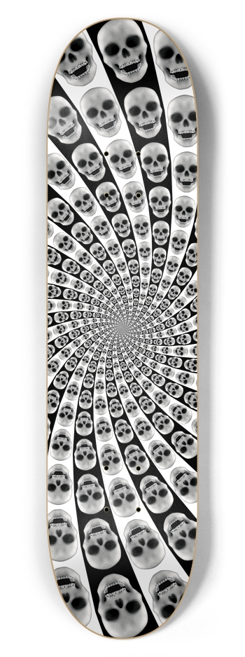 Skull Spiral / Vortex: 7-3/4 Skateboard  Deck 